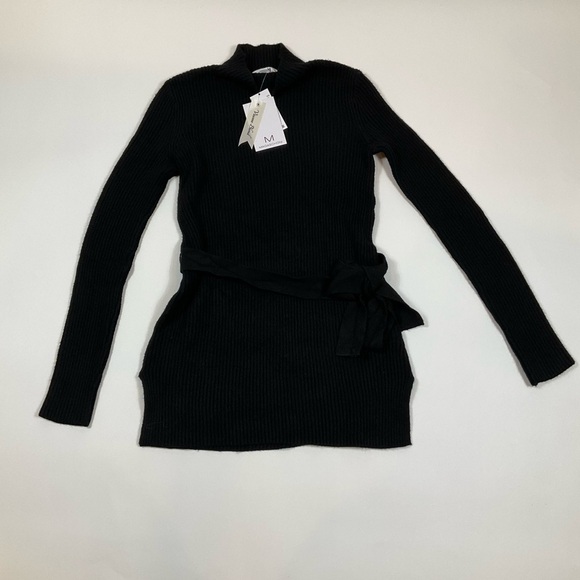 Magaschoni Long Sleeve Hihg Neck Blouse Black Small - Picture 2 of 9